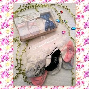 Baby Girl Knit Booties & Headwrap Set Socks Bundle